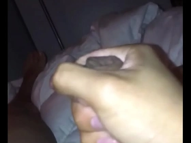 Young Asian boy masturbates before going to sleep.