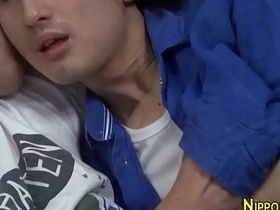 Beautiful Asian man enjoys a sensual blowjob and a happy ending