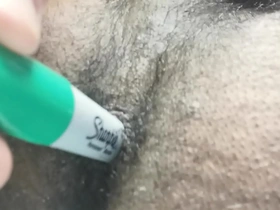Young femboy’s naked twerking with a Sharpie and a toy