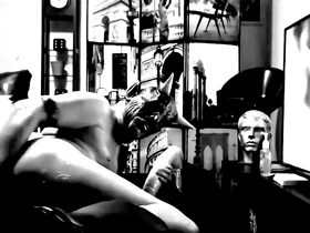 Gay man pleasuring himself with fisting and other anal toys in a Satanic themed video.