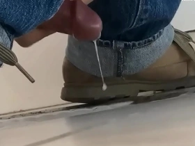 Teen girl masturbates in Asian supermarket restroom