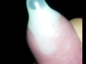 Young boy cums while wearing a condom in Ribeirao