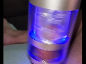 Enjoy 15 minutes of edging with a new sex toy and a thick cock on the couch.