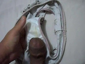 Amateur wife Maryas dirty panties with a surprise on them