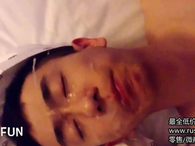 Hot gay scene with Asian hunk and homemade video of 3 men having fun