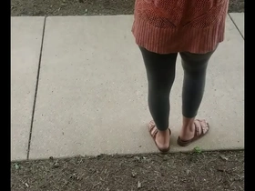 Asian woman watches me as I pleasure her and then I cum on her.