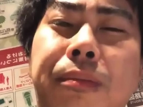 Gay Japanese geyboy with small breast vomits during sex