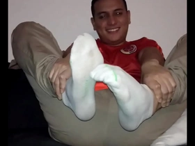 Gay feet fetish video with sock fetish and worship