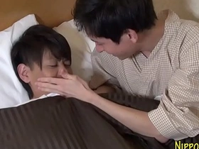 Gay Japanese hunk gives blow job in the shower