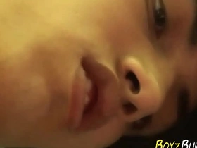 Young and straight twink gets a facial in an outdoor anal scene.