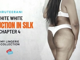 Beautiful shemale in silk lingerie, solo performance with a big ass.