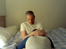 Straight man enjoys gay sex with a married man in this homemade video.