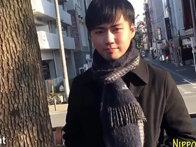 Japanese boy’s genitalia erection and ejaculation while taking a bath.