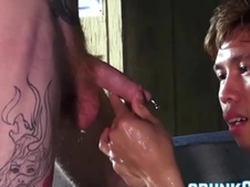 Young Asian boy gets hardcore outdoor action with a pierced ginger stud