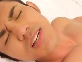 Four hot Asian men in sexual action.