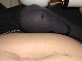 Bi guy’s big dick gets a machine wash with a Hitachi wand in Vegas
