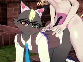 Furry Yaoi 3D animation with Aimal Crossing and Mewtwo x Raymond scenes.
