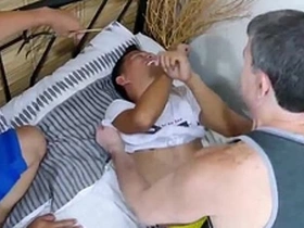 Young and old come together in a three woman and man scene.