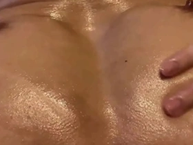 Gay muscle worship with nipple play and edging with an Asian hunk.