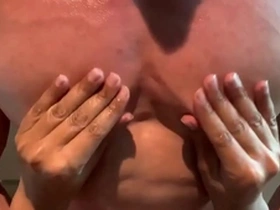 Nipples of the hunk are licked and adored while being brought to the brink.